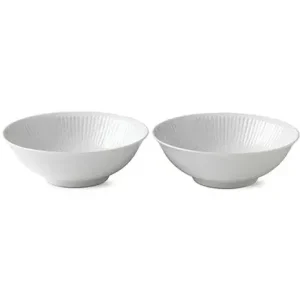 White Fluted skål 2-pack från Royal Copenhagen I lager