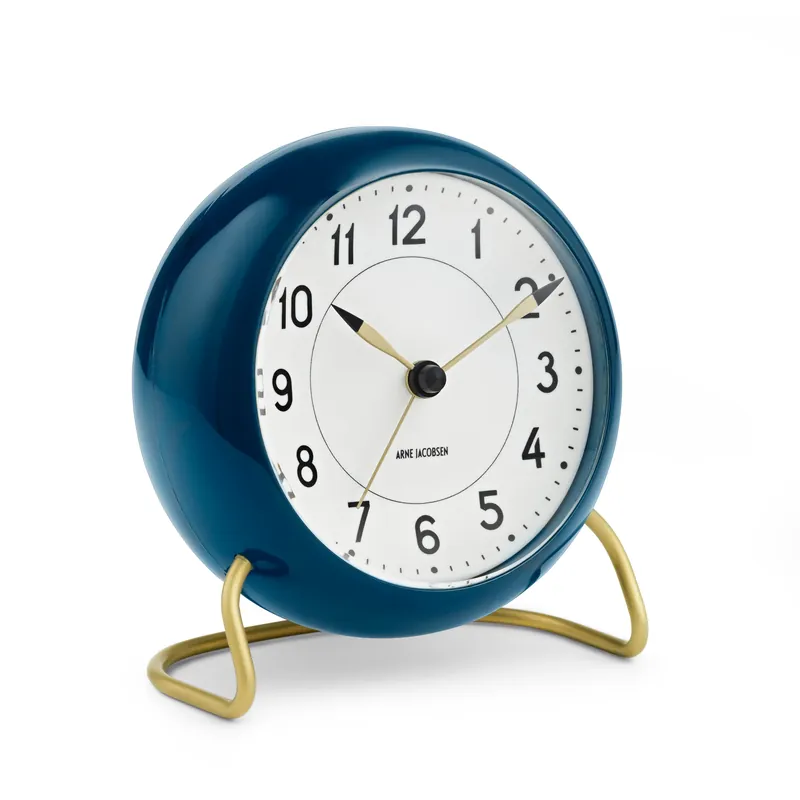 AJ Station bordsklocka petrolblå från Arne Jacobsen Clocks Köp online