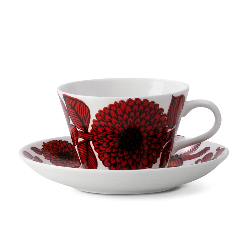 Fri frakt Röd Aster kaffegods från Gustavsbergs Porslinsfabrik