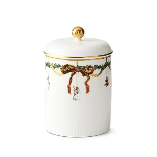 Star Fluted Christmas årsburk med lock från Royal Copenhagen Expressleverans