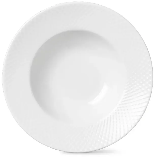 Erbjudande Rhombe djup tallrik vit från Lyngby Porcelæn