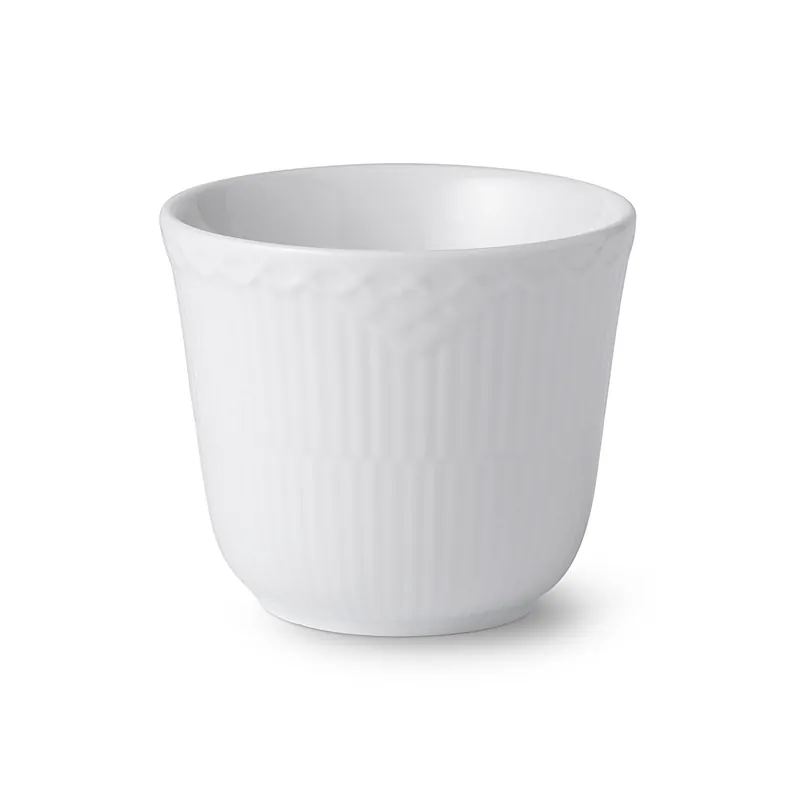 risnedsättning White Fluted Half Lace termomugg från Royal Copenhagen