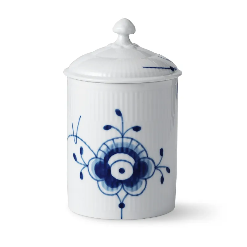 Blue Fluted Mega burk med lock från Royal Copenhagen Säker betalning