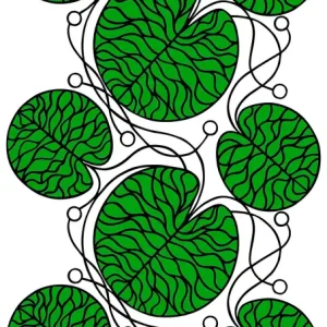 Billig Bottna grönt tyg från Marimekko