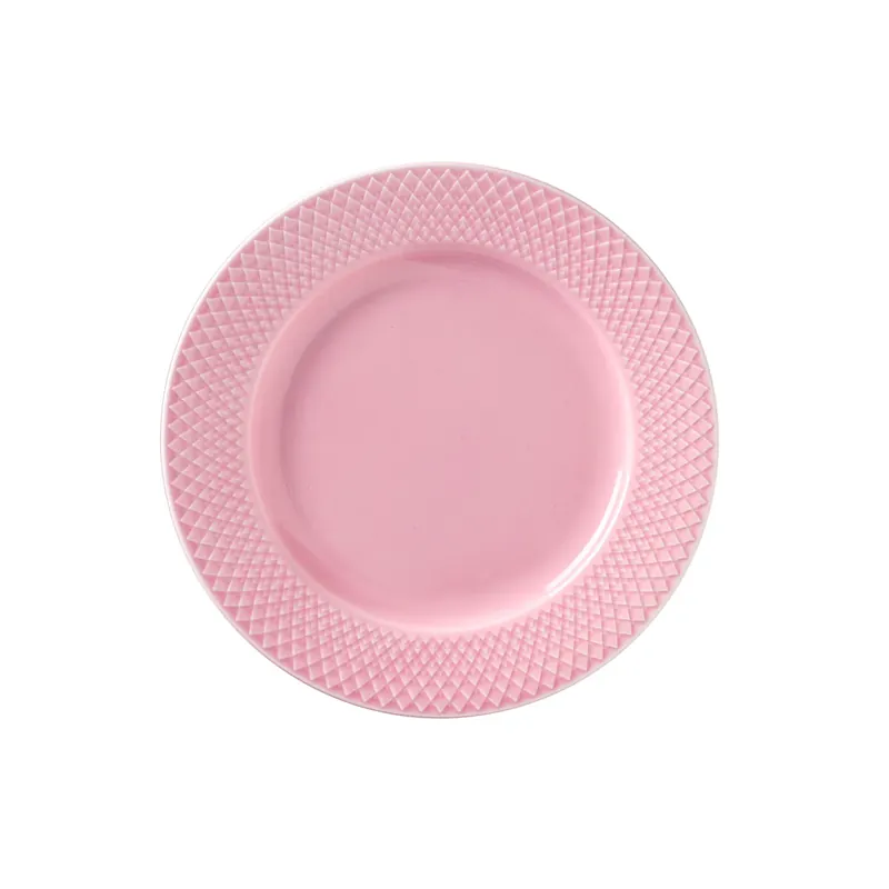 Billig Rhombe tallrik rosa från Lyngby Porcelæn