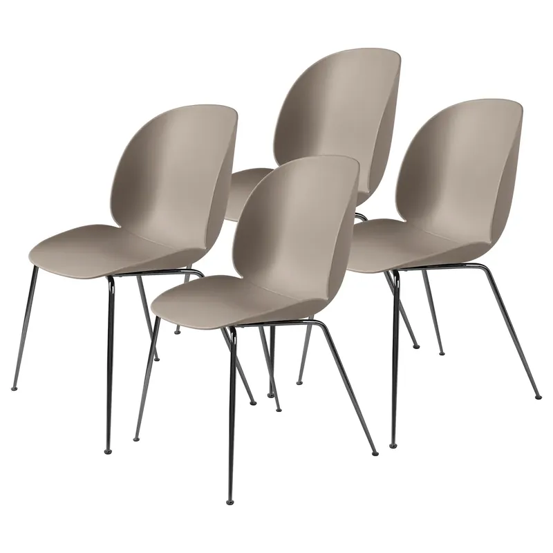 Beställ idag Beetle stol svartkromade ben 4-pack från GUBI