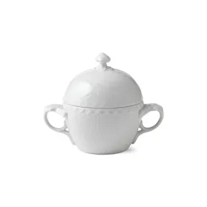 White Fluted Half Lace sockerskål med lock från Royal Copenhagen Beställ idag