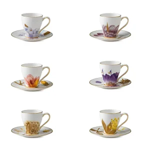 Reapris Flora espressokopp med fat 6-pack från Royal Copenhagen