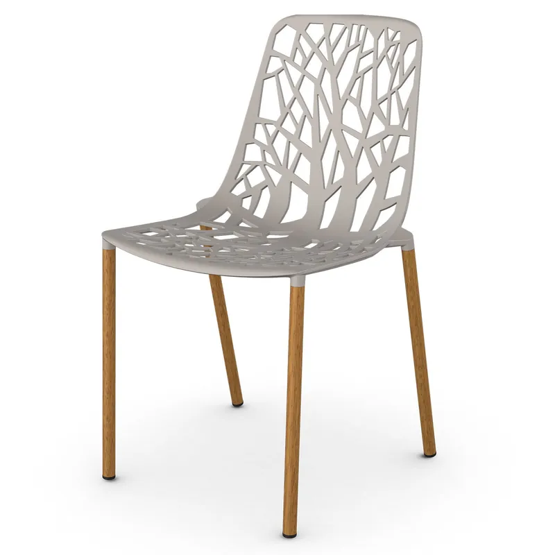 Fynd Forest matstol med Iroko klädda ben Powder Grey