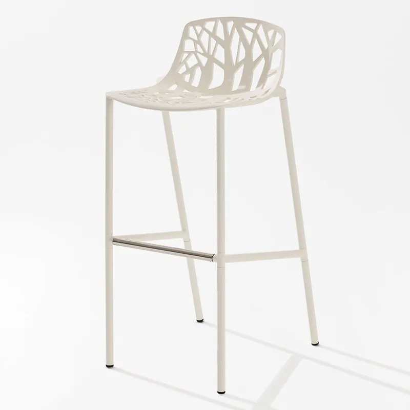 Forest barstol 78 cm med låg rygg White Fynd