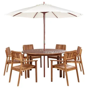 Lägg i varukorgen Matsalsset Agello Ljus trä/beige, 6-Sits, Ja Ljus trä/beige, 6-Sits, Ja - Utemöbler