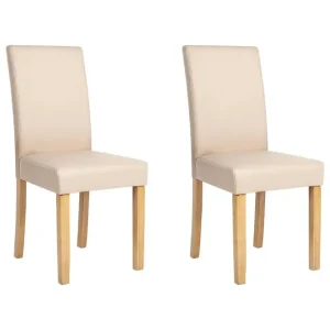 Matsalsstol Broadway set om 2 Beige-Ljust Trä Beige-Ljust Trä - Möbler Populärt val