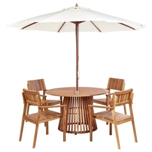 Matsalsset Agello Ljus trä/beige, 4-Sits, Ja Ljus trä/beige, 4-Sits, Ja - Utemöbler Snabb leverans