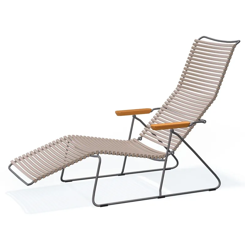 Trygg betalning Click sunlounger sand lamellas bamboo