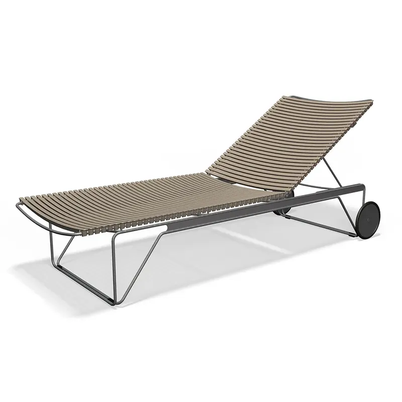 Click Adjustable chaise longue Beige. Frame: Grey Snabb leverans