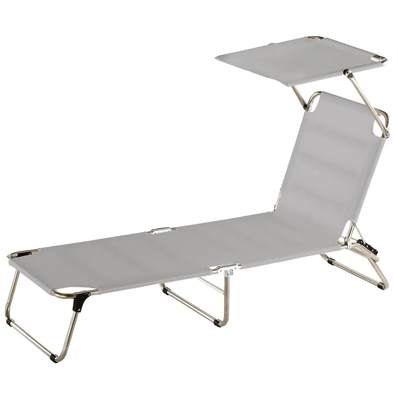 Amigo solsäng top grey aluminium/textilene Säker betalning