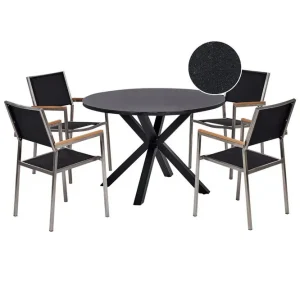 Utförsäljning Matsalsset Maletto/Grosseto Svart/Silver Svart/Silver - Utemöbler