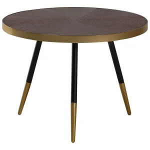 Soffbord Ramona Mörk trä/guld/svart Mörk trä/guld/svart - Möbler Kampanjpris