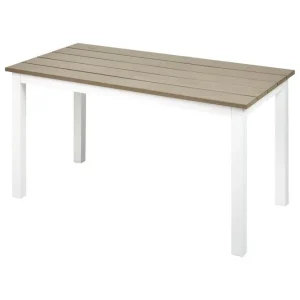 Trädgårdsbord Messina Ljus trä/vit, 52x96x50 cm Ljus trä/vit, 52x96x50 cm - Utemöbler Rabatter