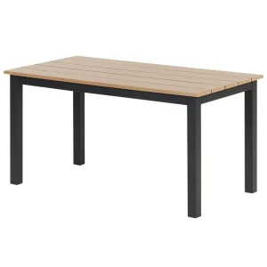 Trädgårdsbord Messina Ljus trä/svart, 52x96x50 cm Ljus trä/svart, 52x96x50 cm - Utemöbler Fri frakt