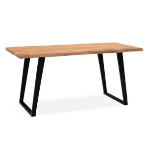 Rea Wohnling Matbord Wohnling Massivt trä med trädkanter, rektangulär, lantlig stil Svart, vinklad, 180x90 cm Svart, vinklad, 180x90 cm - Möbler
