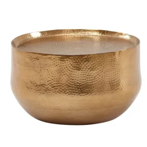 Wohnling Soffbord Wohnling rund metall 60 cm hamrat utseende, orientalisk stil Guld Guld - Möbler Säker betalning