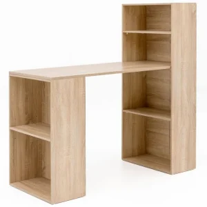 Lågt pris Wohnling Skrivbord Wohnling med hylla 120x120x53 cm trä i modern stil Sonoma Sonoma - Möbler