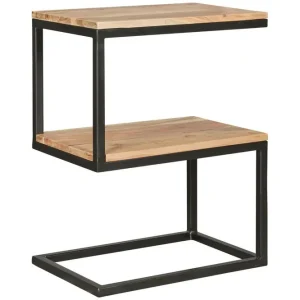 Köp nu Wohnling Sido bord Wohnling Massivt trä, S Cube, metallram i lantlig stil Akacia Akacia - Möbler