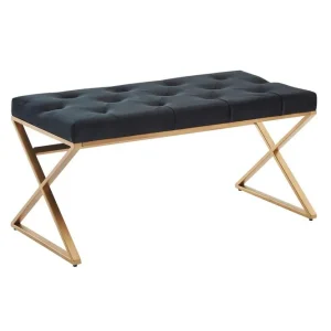 Trygg betalning Wohnling Bänk Wohnling klädd Chesterfield-utseende med sammetsklädsel enkel ram enkel ram - Möbler