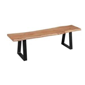 Wohnling Matbänk Wohnling Köksbänk i massivt trä med trädets kant med metallben, lantlig stil Utan ryggstöd, 160 cm Utan ryggstöd, 160 cm - Möbler Bästa pris