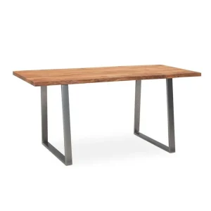 Wohnling Skrivbord Wohnling Massiv trä träd kant metallben lantlig stil Silver, Rak, 180x90 cm Silver, Rak, 180x90 cm - Möbler Rea