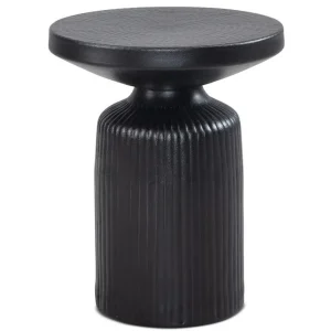 Endast idag Wohnling Sido bord Wohnling Metall Rund 40 cm Svart Hamrad Look Industriell - Möbler