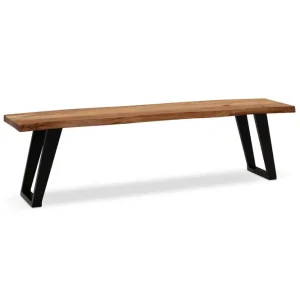 Populär Wohnling Matbänk Wohnling Massivt trä med metallben träd kant lantligt Svart, vinklad, 140 cm Svart, vinklad, 140 cm - Möbler
