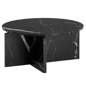 Wohnling Soffbord Wohnling Rund stensikt stil modern look 70 cm, Marmor Svart 70 cm, Marmor Svart - Möbler Endast denna vecka