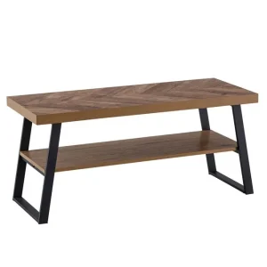 Premium Wohnling Bänk Wohnling Ekfiskbensdekor med hylla Stabil metallram Modern look - Möbler