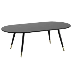 Wohnling Soffbord Wohnling marmorlook 120 cm, oval modern stil Marmor Svart Marmor Svart - Möbler Snabb frakt