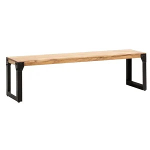 Fri frakt Wohnling Matbänk Wohnling massivt trä industriell stil med metallben 140 cm 140 cm - Möbler