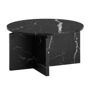Kampanj Wohnling Soffbord Wohnling Rund stensikt stil modern look 60 cm, Marmor Svart 60 cm, Marmor Svart - Möbler