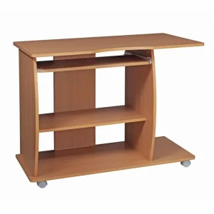 I lager Wohnling Skrivbord Wohnling för laptop eller dator med hjul, tangentbord utdragbar, modern stil Bok Bok - Möbler
