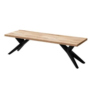 Wohnling Matbänk Wohnling massivt trä i modern loftstil med metallben 120 cm 120 cm - Möbler Begränsat antal