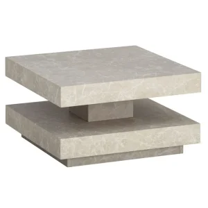 Wohnling Soffbord Wohnling fyrkant 60 cm, stenoptikstil, modern look Beige Beige - Möbler Rabatter