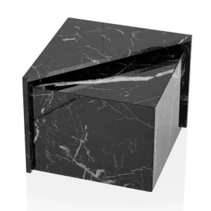 Wohnling Satsbord Wohnling Set om 2 MONOBLOC högglans triangulär, modern stil Marmor, Svart Marmor, Svart - Möbler Utförsäljning