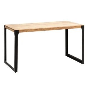 risnedsättning Wohnling Matbord Wohnling massivt trä med raka metallben, industriell loftstil 120x60 cm 120x60 cm - Möbler