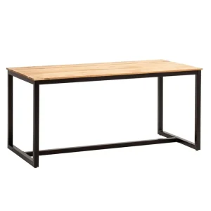 Wohnling Matbord Wohnling massivt trä industriell loftstil metallbensram 160x80 cm 160x80 cm - Möbler Rabatter