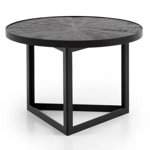 Wohnling Soffbord Wohnling Runt massivt trä med stenfinish modern metallram - Möbler Endast denna vecka