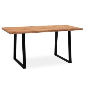 Wohnling Matbord Wohnling Massivt trä med trädkanter, rektangulär, lantlig stil Svart, Rak, 120x60 cm Svart, Rak, 120x60 cm - Möbler Rabatt