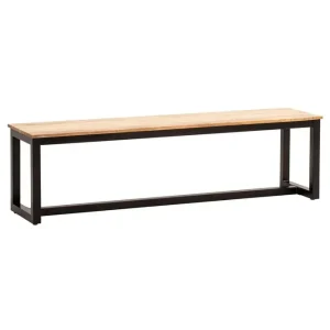 Wohnling Matbänk Wohnling massivt trä industriell loftstil med metallben 120 cm 120 cm - Möbler Erbjudandepris