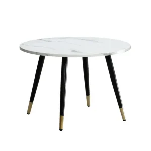 Wohnling Soffbord Wohnling marmorlook 60 cm rund, modern stil Marmor Vit Marmor Vit - Möbler Endast denna vecka