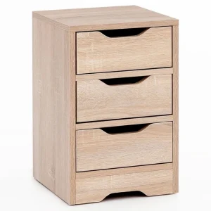 Premium Wohnling Sängbord Wohnling med 3 lådor i en enkel, modern design för boxspring-säng Sonoma Sonoma - Möbler