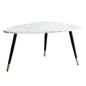 Wohnling Soffbord Wohnling marmorutseende 90 cm, triangulär modern stil Marmor Vit Marmor Vit - Möbler Outlet